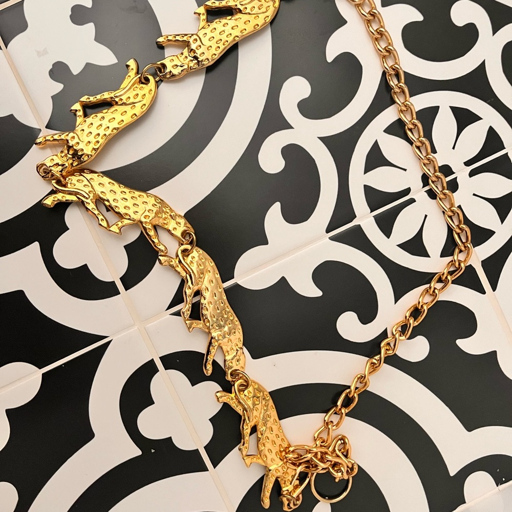 Vintage Omega Gold Leopard Belt